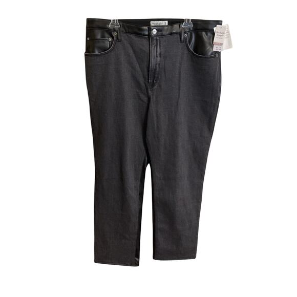 Abercrombie & Fitch Pants Women 18R Faux Leather Ankle Straight Ultra High Rise - Picture 15 of 16